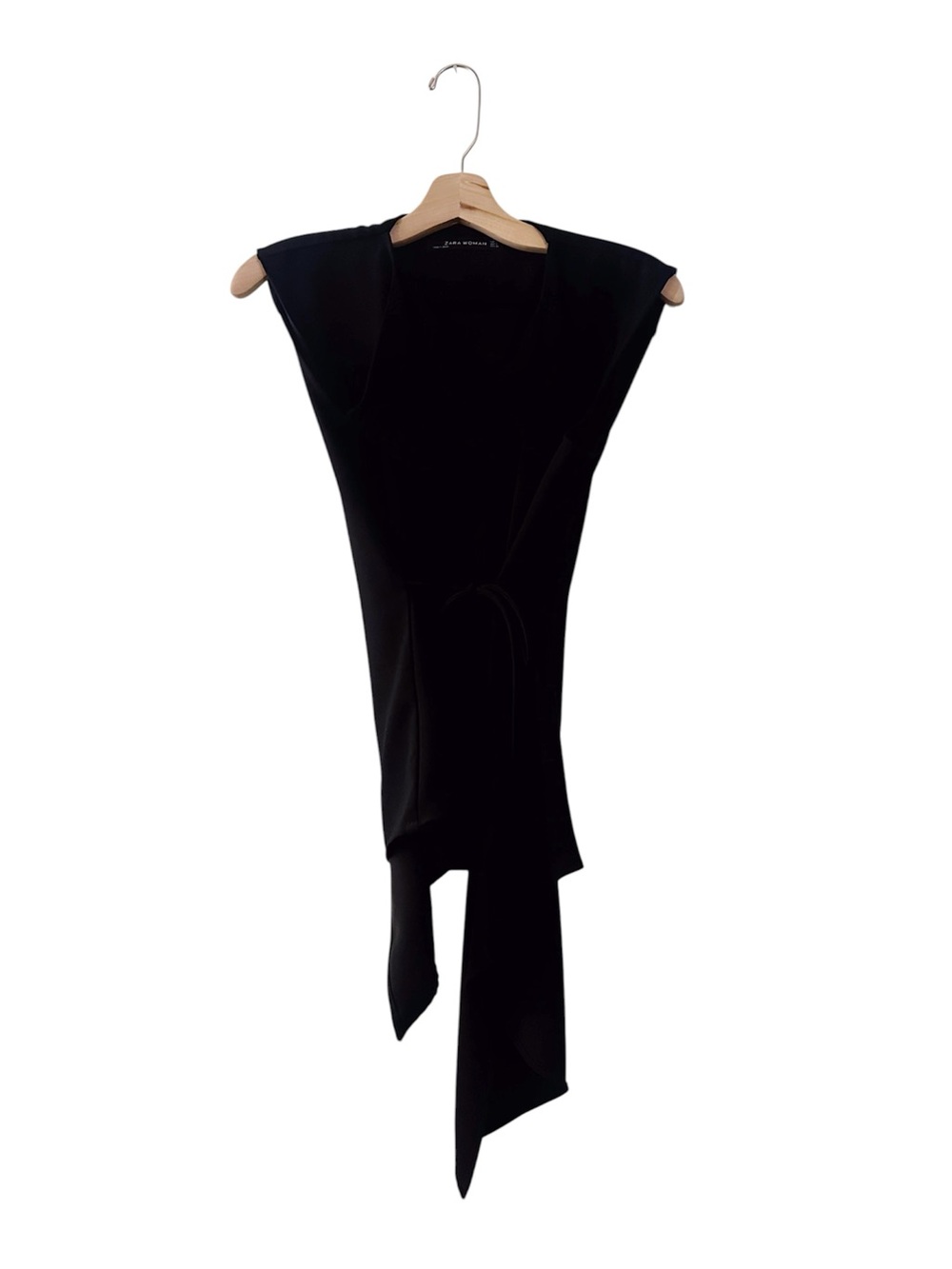 Zara Asymmetrical Vest Sleeveless Top Black